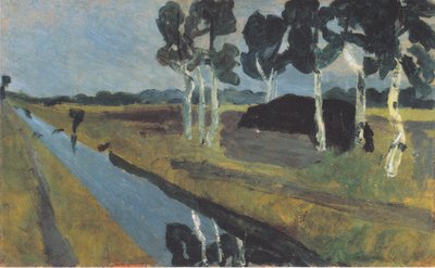 Paesaggio grigio con canale di palude da Paula Modersohn Becker